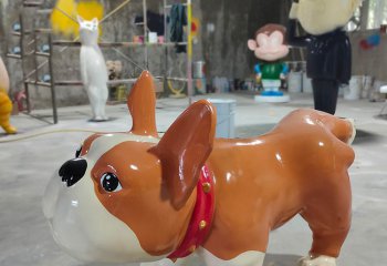 狗雕塑-游乐园玻璃钢彩绘创意狗雕塑