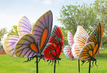 蝴蝶雕塑-玻璃钢创意草坪蝴蝶雕塑