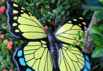 蝴蝶雕塑-彩绘玻璃钢景区蝴蝶雕塑