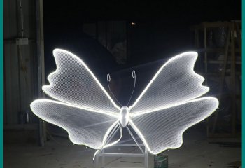 蝴蝶雕塑-公园野外亮灯照明不锈钢大型蝴蝶雕塑