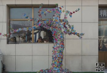 蝴蝶雕塑-景区一群玻璃钢彩绘蝴蝶雕塑