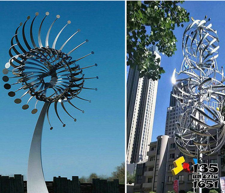 花朵雕塑-大型抽象花朵广场不锈钢雕塑高清图片