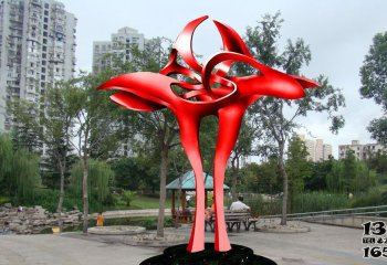 花朵雕塑-公园不锈钢抽象个性花朵雕塑