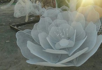 花朵雕塑-公园创意不锈钢镂空花朵雕塑