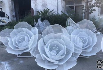 花朵雕塑-户外广场创意不锈钢镂空花朵雕塑