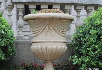 花盆雕塑-别墅公园景观欧式石雕花盆雕塑