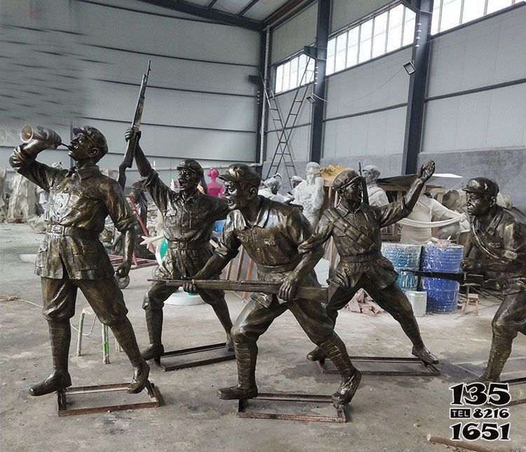 解放军雕塑-广场铜雕人物解放军雕塑高清图片