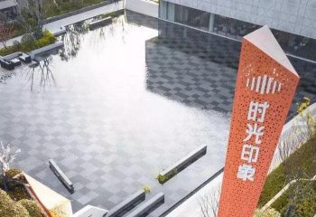 精神堡垒雕塑-城市街道创意三角形不锈钢精神堡垒雕塑