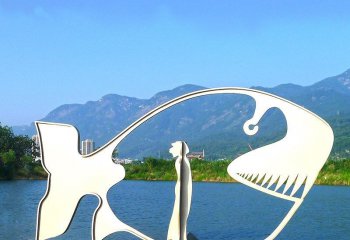 鲸鱼雕塑-公园景区摆放的不锈钢创意鲸鱼雕塑