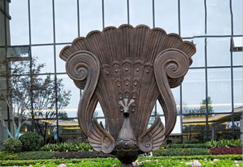 孔雀雕塑-池塘花园摆放的玻璃钢创意孔雀雕塑