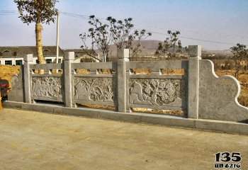 栏杆栏板雕塑-村庄河道石桥大理石浮雕花纹护栏