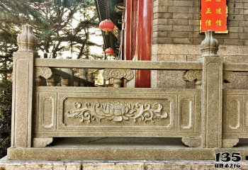 栏杆栏板雕塑-佛教寺院大殿台阶花岗岩雕刻防护栏杆