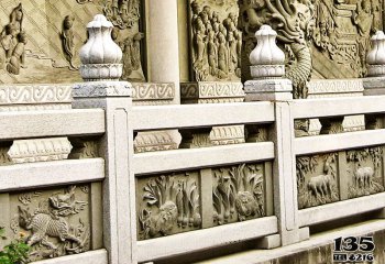 栏杆栏板雕塑-景点文物花岗岩雕刻花纹栏杆雕塑