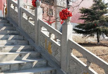 栏杆栏板雕塑-寺院楼梯台阶大理石扶手栏杆雕塑