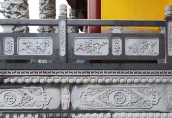 栏杆栏板雕塑-寺庙基地台大理石灰浮雕栏杆