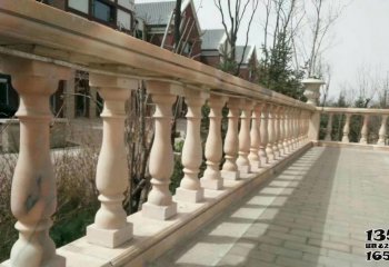 栏杆栏板雕塑-庭院户外阳台晚霞红罗马柱栏杆