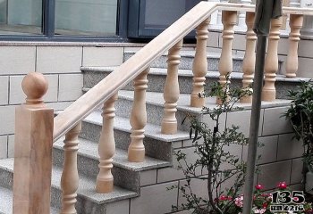 栏杆栏板雕塑-庭院楼梯晚霞红欧式罗马柱扶手