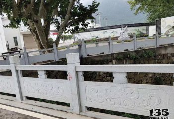 栏杆栏板雕塑-乡镇河道景观大理石围栏雕塑