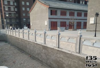 栏杆栏板雕塑-学校池塘景观围栏大理石雕塑