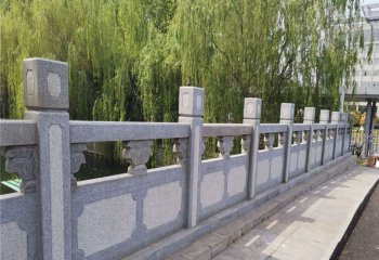 栏杆栏板雕塑-学院公园石桥芝麻灰扶手栏杆雕塑
