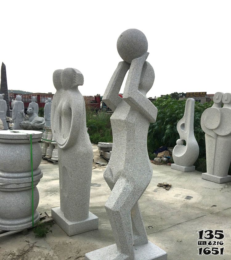 篮球雕塑-公园广场体育篮球运动员人物大理石雕塑 篮球雕塑-公园广场体育篮球运动员人物大理石雕塑高清图片