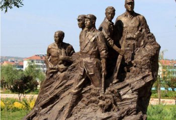 狼牙山五壮士雕塑-公园景观铜雕狼牙山五壮士雕塑