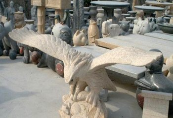 老鹰雕塑-景区乐园一只石雕抽象老鹰雕塑
