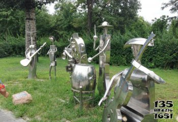 乐队雕塑-不锈钢抽象乐队雕塑