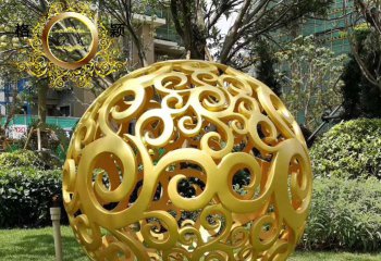 镂空球雕塑-不锈钢镂空球雕塑定制大型金属铁艺抽象镂空球雕塑