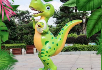 恐龙雕塑-霸王龙户外园林玻璃钢卡通恐龙雕塑