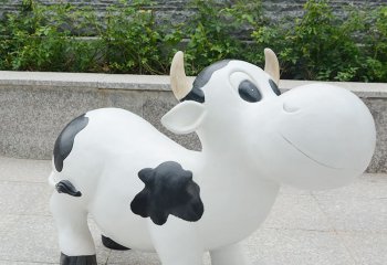 牛雕塑-农场一只站着的玻璃钢牛雕塑