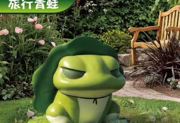 青蛙雕塑-景区玻璃钢绿色的青蛙雕塑