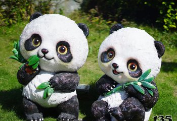 熊猫雕塑-学校景区摆放可爱呆萌卡通玻璃钢熊猫雕塑