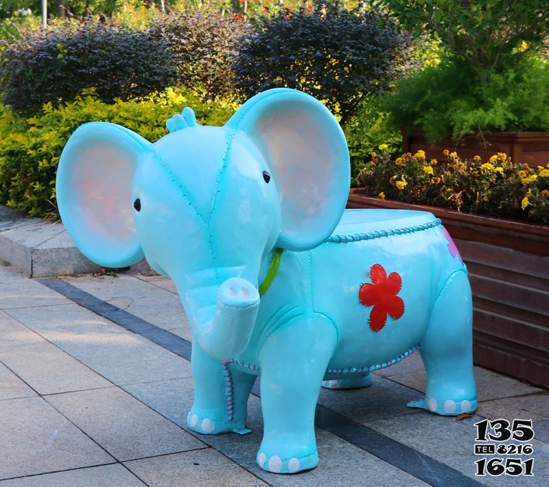 座椅雕塑-玻璃钢卡通大象动物休闲座椅雕塑小区园林景观装饰摆件