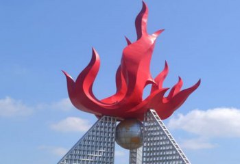 火炬雕塑-公园广场创意火苗燃烧玻璃钢火炬雕塑