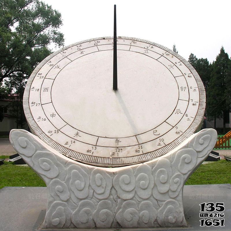 日晷雕塑-景区石雕大型校园摆件日晷雕塑