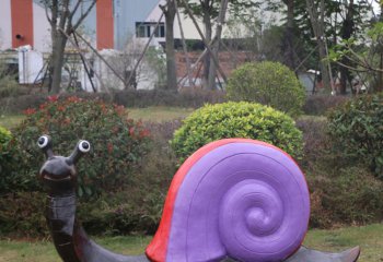蜗牛雕塑-公园摆放的大眼睛玻璃钢彩绘蜗牛雕塑