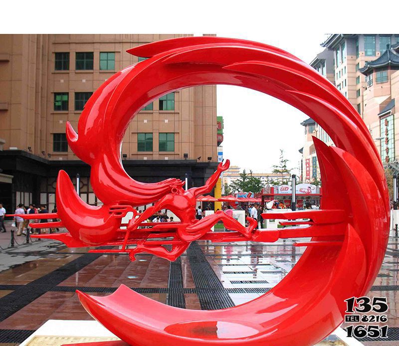 圆环雕塑-广场街道玻璃钢抽象运动创意圆环雕塑高清图片