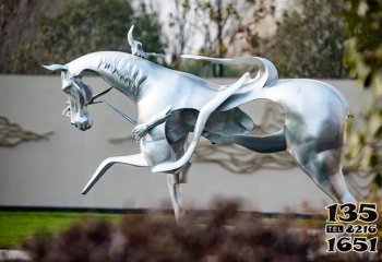 马雕塑-公园景区抽象不锈钢马雕塑