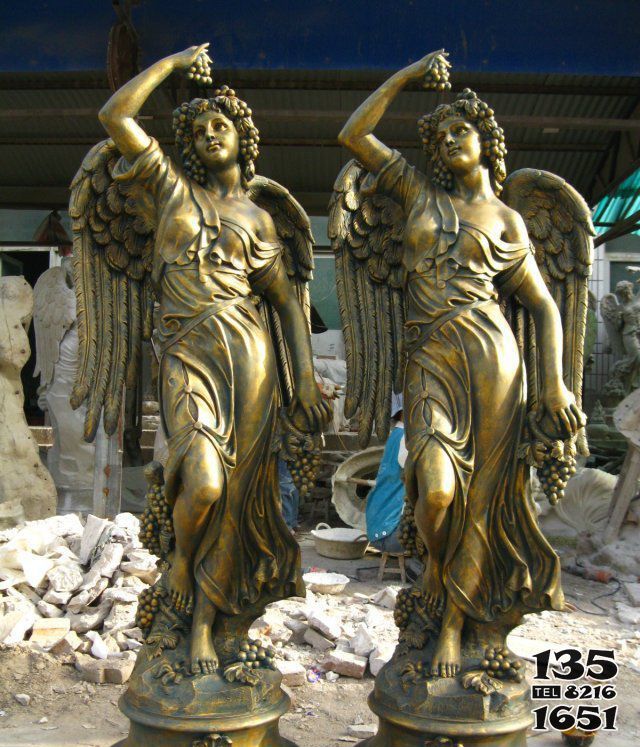 女孩雕塑-玻璃钢四季女神仿铜人物户外广场景观女孩雕塑高清图片