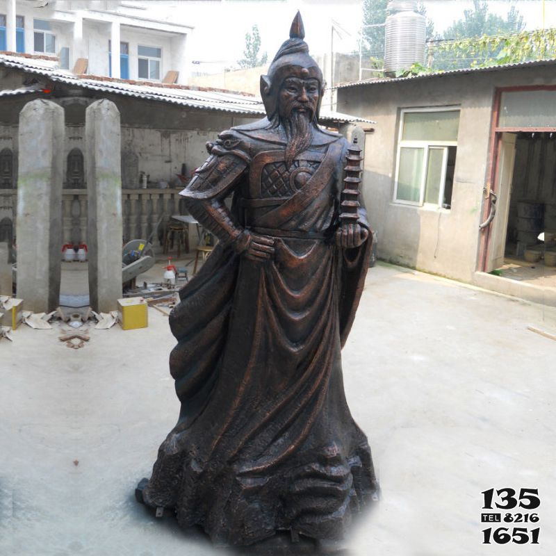 人物雕塑-战神托塔天王李靖玻璃钢铸铜雕塑高清图片