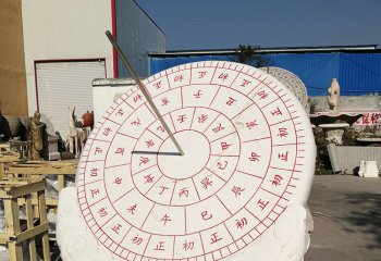 日晷雕塑-校园户外石雕古代赤道式计时器日晷雕塑