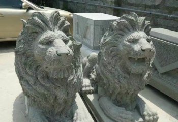 狮子雕塑-庭院祠堂大型动物大理石石雕狮子雕塑