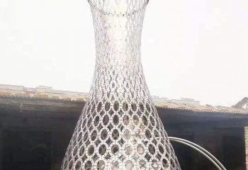 花瓶雕塑-花园广场镂空不锈钢花瓶摆件雕塑