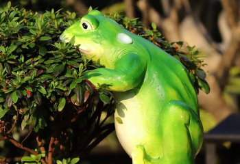 青蛙雕塑-池塘一只创意玻璃钢青蛙雕塑