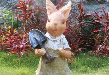 兔子雕塑-园林一只个性玻璃钢兔子雕塑
