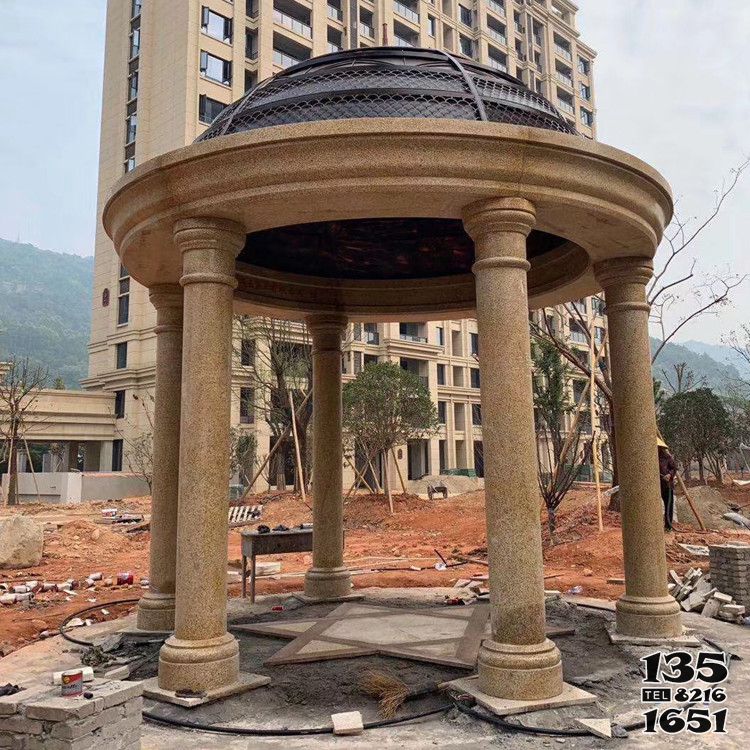 凉亭雕塑-小区广场摆放花岗岩罗马柱欧石凉亭雕塑 凉亭雕塑-小区广场摆放花岗岩罗马柱欧石凉亭雕塑高清图片