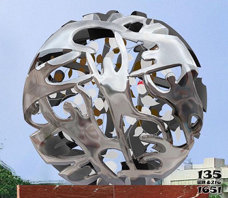 镂空球雕塑-公园创意抽象镂空球雕塑高清图片