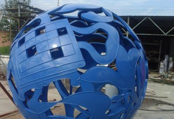 镂空球雕塑-公园户外创意玻璃钢抽象镂空球雕塑