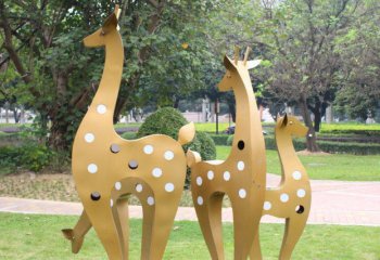 梅花鹿雕塑-公园景区创意抽象梅花鹿雕塑